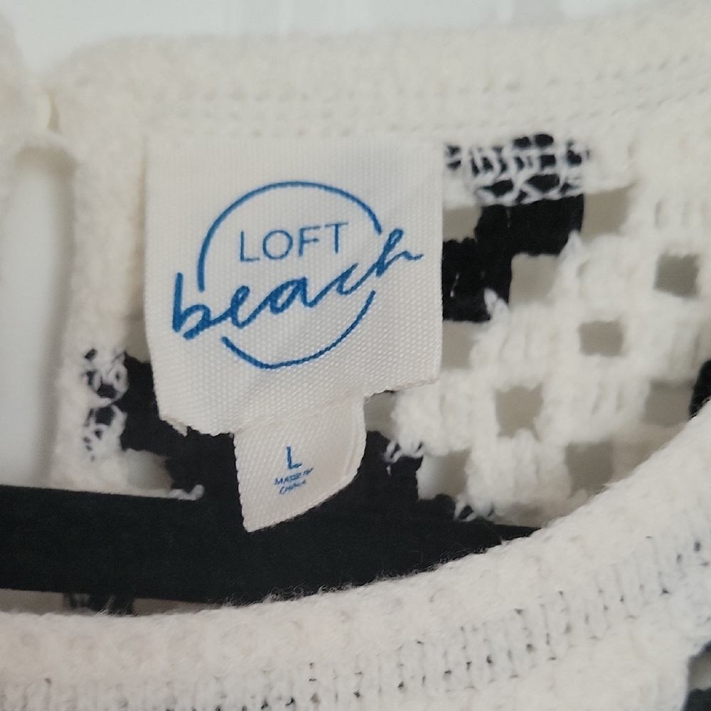 LOFT Black and White Sleeveless Mini Sundress - Picture 3 of 7